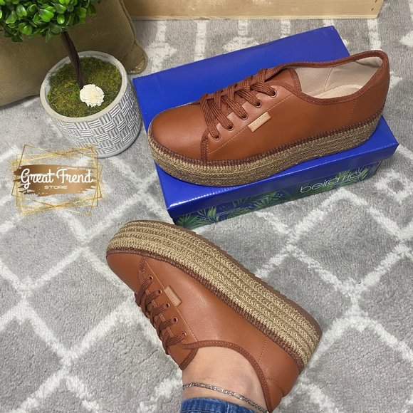 Casual Wedge Espadrille Sneakers Brown Napa Turim - Picture 1 of 8